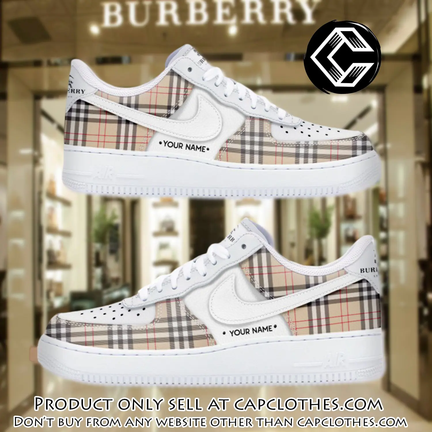 Personalized burberry luxury air force 1 sneakers limited af1 shoes oaf1002 cc3946429